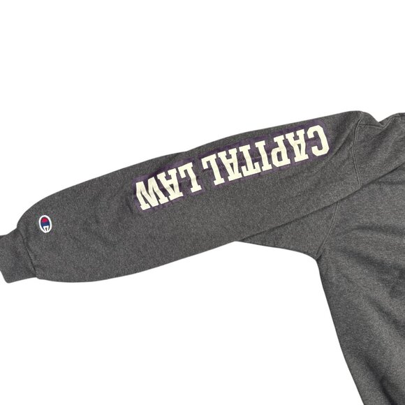 Capital Law School Hoodie Sweatshirt Large Gray Pullover Champion Eco Fleece - Picture 4 of 11